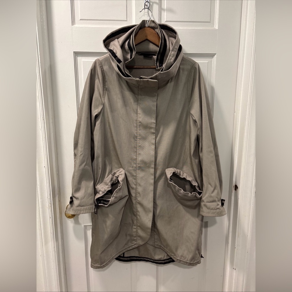 Annette Gortz Women’s Kragen Trench Coat Size 36/US 6 Beige Lagenlook Wool Blend